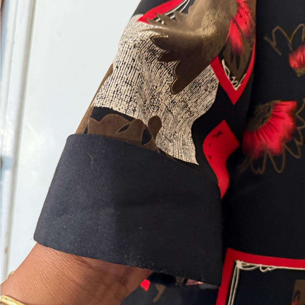 Chic Black And Red Patterned Blazer - image 6